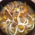 Azumon's cooksnap of when they made 給食のソフト麺 みそかけ汁.