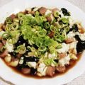 私市ビッキーズ津門巳's cooksnap of when they made “ネギ若布ウィンナーソーセージ豆腐とじ”.