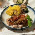 yesmama's cooksnap of when they made 簡単小鉢☆モロヘイヤと竹輪の和え物.