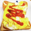 さおりらっくま's cooksnap of when they made ごく普通な玉子焼きトースト♡.