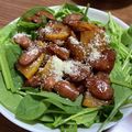 お塩と砂糖's cooksnap of when they made ☆醤油ソースのカボチャとサラダほうれん草.