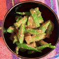 クックQT23CK☆'s cooksnap of when they made レンジで完成！中華風♡オクラのごま和え.