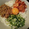 さとるぅ。's cooksnap of when they made 栄養満点！納豆 卵 キムチの冷やしうどん.