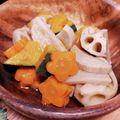 低カロ探検隊's cooksnap of when they made ♡かぼちゃとレンコンの煮物♡.