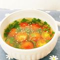 タシー's cooksnap of when they made ヘルシー☆モロヘイヤとトマトのスープ.