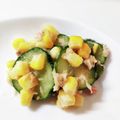 にゃむぱー's cooksnap of when they made こどもも喜ぶ!!きゅうりのサラダ.