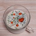 アクセル☆'s cooksnap of when they made 2分で完成！冷たい豆乳ピリ辛スープ.
