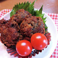 お山のエイ's cooksnap of when they made 豚こま丸めて揚げ焼き★ゆかり豚カツ.
