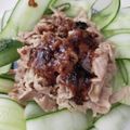 こよんた's cooksnap of when they made 豚バラしゃぶしゃぶ肉のピリ辛中華だれ.