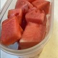 yu🐓's cooksnap of when they made スイカをカットして種を取りタッパーに.