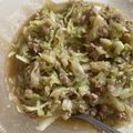 hakomiyako's cooksnap of when they made キャベツと鶏ミンチのうま丼.
