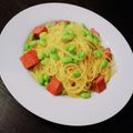 みゆ☆ちゃん's cooksnap of when they made スパムと枝豆のシンプルパスタ.