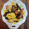 クック3YB01V☆'s cooksnap of when they made 茄子とソーセージの玉子炒め(照り焼き風).