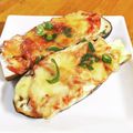 ちえたろう's cooksnap of when they made トースターで！なすのキムチチーズボート.
