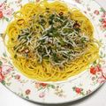 もぐ・ω・くま's cooksnap of when they made ごま油香る♡しらすとネギのパスタ.
