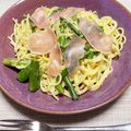 ぺこ＊＊＊'s cooksnap of when they made 生ハムとアスパラのクリームパスタ.