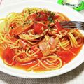 ぱふ's cooksnap of when they made シンプルに。トマト缶でベーコンパスタ.