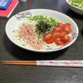 タムカナ's cooksnap of when they made トマトとオクラとツナのサラダ麺.