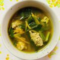 チェックのミニくま's cooksnap of when they made 豚肉とニラのカレー風味スープ.