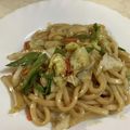 papikun's cooksnap of when they made ごま油香るオイスター焼きうどん.