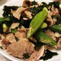 なないろの雪's cooksnap of when they made オクラとワカメがメイン☆豚肉の味ぽん炒め.