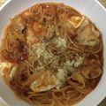 かおり♡♡♡'s cooksnap of when they made 簡単☆鶏肉のとろ～り♪トマトチーズパスタ.