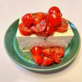 azbjbn's cooksnap of when they made ミニトマトのせ冷奴カプレーゼ風.