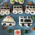 ひぃちゃんひー's cooksnap of when they made 【誕生日・幼児食プレート】電車＆働く車♪.