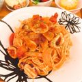 のんちごはん♡'s cooksnap of when they made ■いかとトマトのにんにくスパゲティー■.