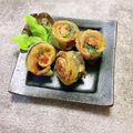 コムギ大好き's cooksnap of when they made さんまの梅と大葉のロール天ぷら♪♪.