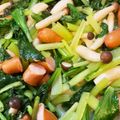 ねこねこさーん's cooksnap of when they made 小松菜としめじとウインナーのにんにく炒め.