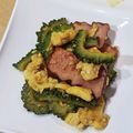 ラリー＆サラ's cooksnap of when they made ゴーヤとベーコンと玉子.