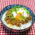 tokotann's cooksnap of when they made 我が家の温玉納豆丼.