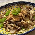 れなぐま's cooksnap of when they made ＊納豆と秋のきのこ和風パスタバター風味＊.