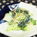 龍青空ママ's cooksnap of when they made レタスとカニカマとワカメのサラダ.