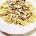 ＊りかっきー＊'s cooksnap of when they made ■豚ひき肉としめじの和風クリームパスタ■.