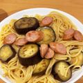 ママメイン！時々子供's cooksnap of when they made なすとウインナーの和風にんにくパスタ.