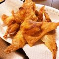 horseland's cooksnap of when they made ワンタンの皮で作るインド料理♪サモサ.
