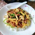 在宅勤務のおじさん's cooksnap of when they made ルースー飯【青椒肉絲の餡かけご飯】.