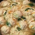 じゃそん's cooksnap of when they made うちの子が好きな春雨と鶏団子の中華スープ.
