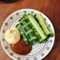 めいはるお's cooksnap of when they made きゅうりにピリ辛にんにく味噌だれ.
