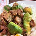 クック3BGE2C☆'s cooksnap of when they made アボガドと合いびき肉のわさび醤油炒め♪.