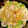 ポムポムポヨコ's cooksnap of when they made ひき肉と油揚げとオクラのぶっかけうどん.