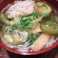 ひっこ's cooksnap of when they made 余った素麺で茄子と薄揚げのお味噌汁.
