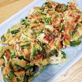 もにゃっこ's cooksnap of when they made イカの塩辛で簡単にらチヂミ.