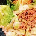 桜月❀咲良mommy's cooksnap of when they made 頑張った！✨みたいなキャベツひき肉蒸し.