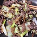shibakaon☆'s cooksnap of when they made 塩昆布で♪牛肉とキャベツ炒め♡.