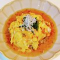 桜月❀咲良mommy's cooksnap of when they made 炊き込みご飯で★簡単★餡かけオムライス.