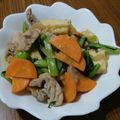 ramieru's cooksnap of when they made めんつゆで簡単！小松菜と厚揚げの豚肉炒め.