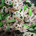 yottan312's cooksnap of when they made 蓮根と小松菜と豚バラの味噌中華炒め.